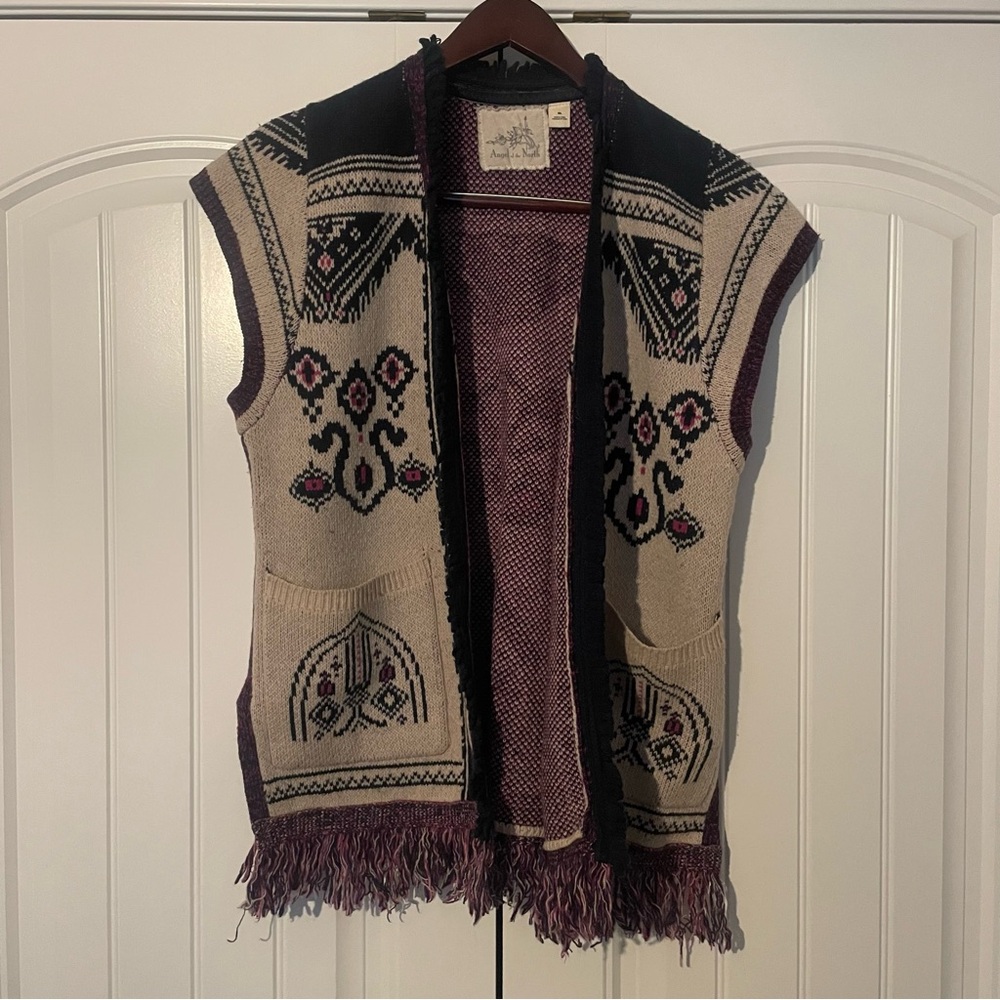 Anthropologie Wool Vest with Fringe